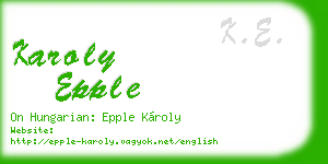 karoly epple business card